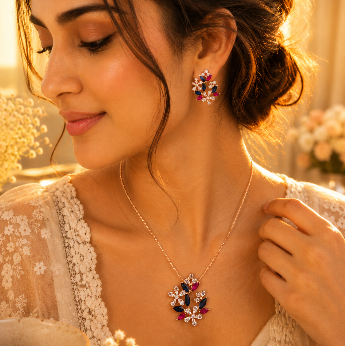 Rose Gold-Plated Designer Pendant for Women (without chain)