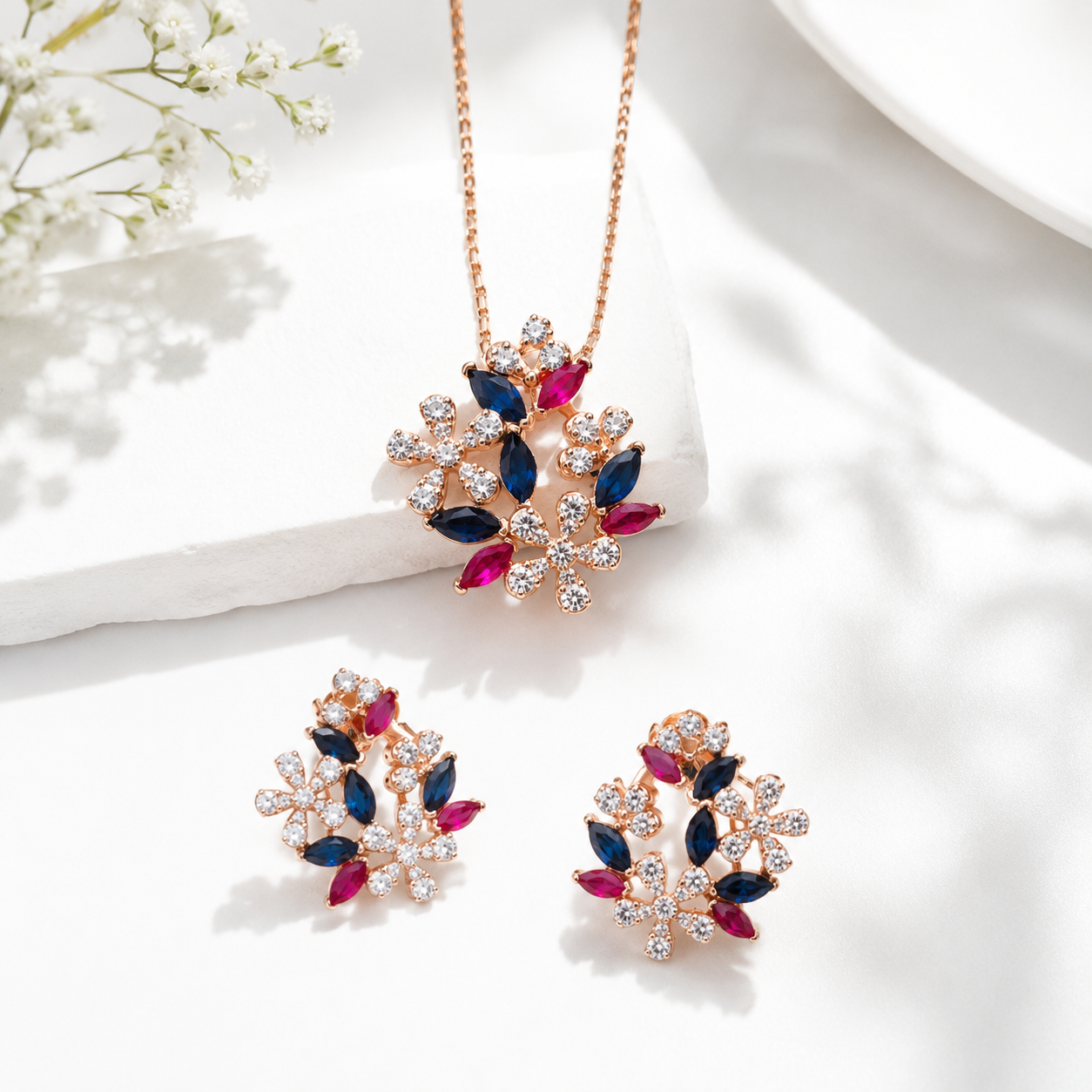 Rose Gold-Plated Designer Pendant for Women (without chain)