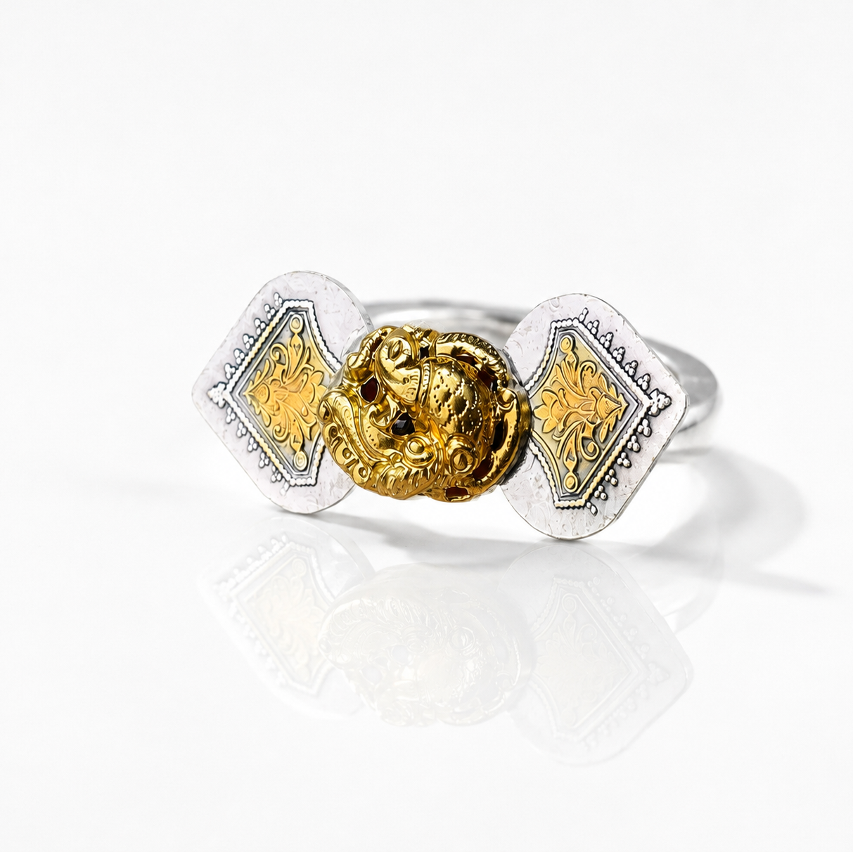 Premium Lord Ganesha Cocktail Ring in 925 Silver