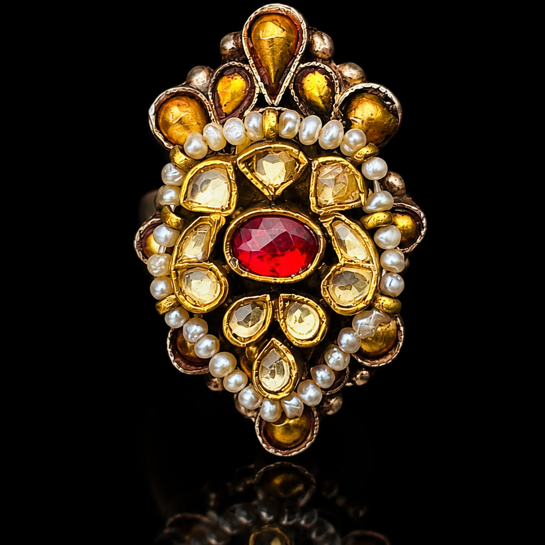Gold-Plated 925 Silver Statement Ring for Women