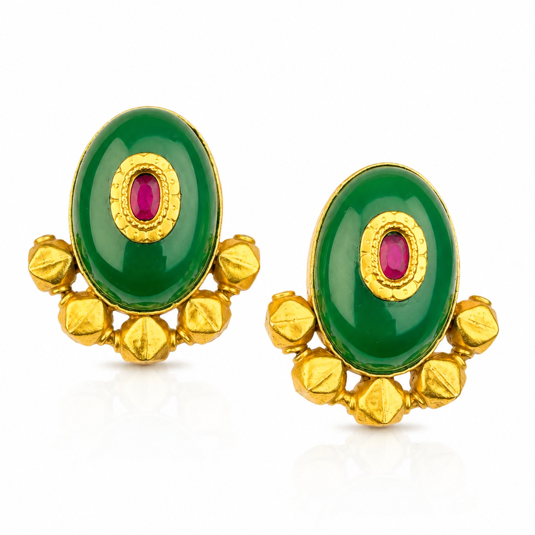 Traditional Gold-Plated  Silver Designer Earrings