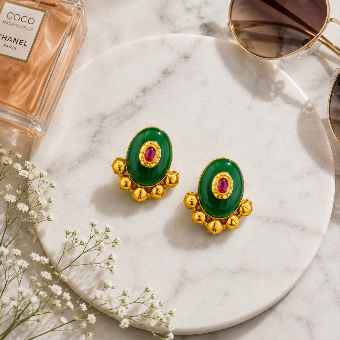 Traditional Gold-Plated  Silver Designer Earrings