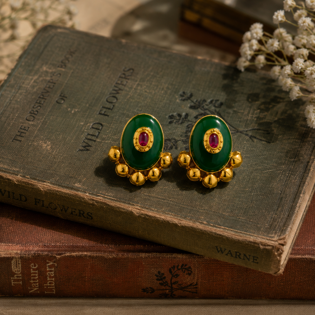 Traditional Gold-Plated  Silver Designer Earrings