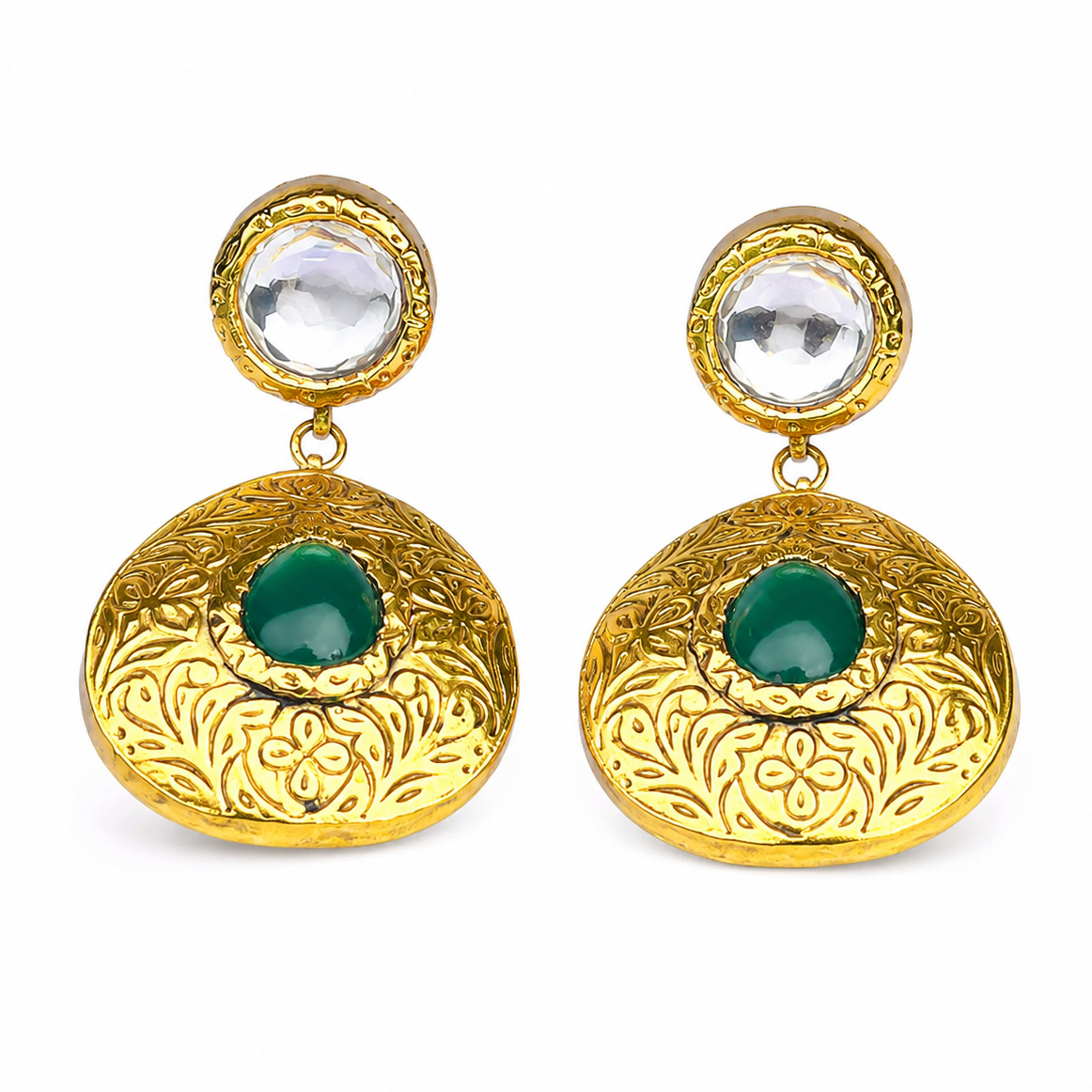 Handmade 925 Silver Gold-Plated Statement Earrings for Women