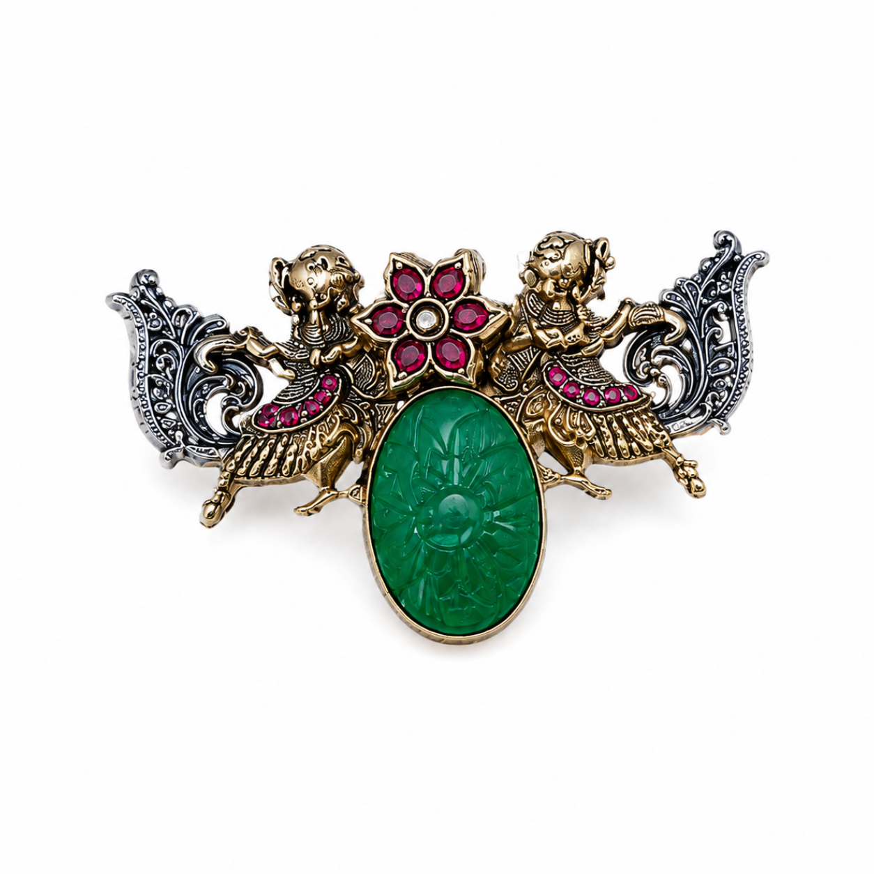 Antique Gold & Silver Adjustable Designer Ring for Women