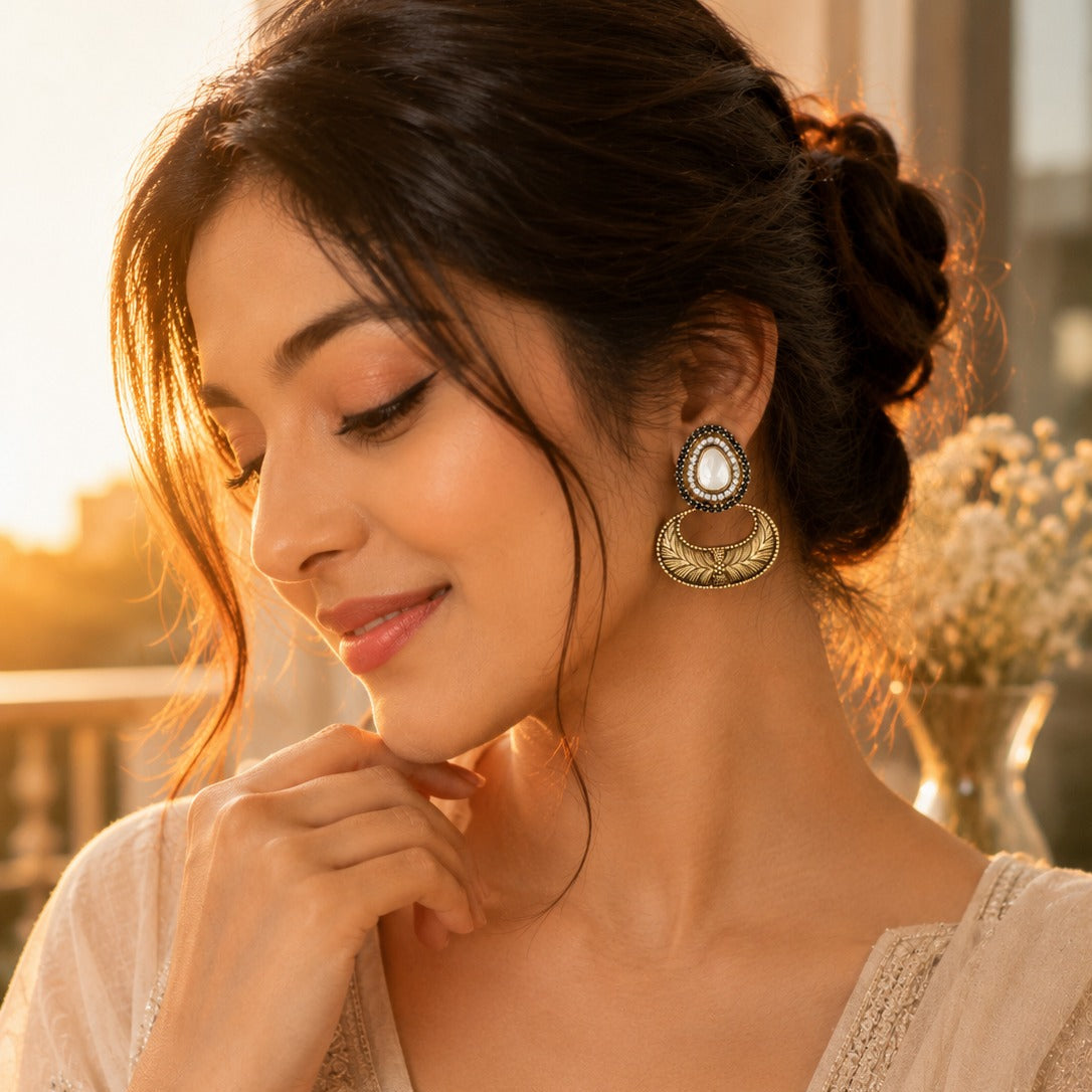 Gold-Plated Statement Earrings for Women