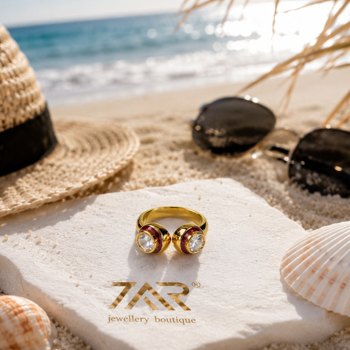 Gold-Plated Open Silver Ring for Women