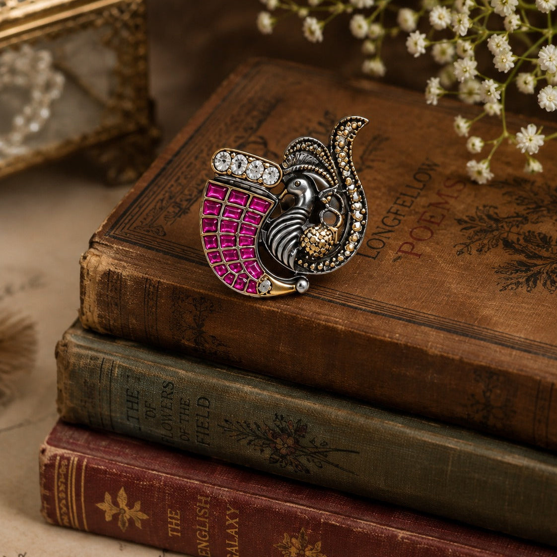 925  Silver Peacock Cocktail Ring