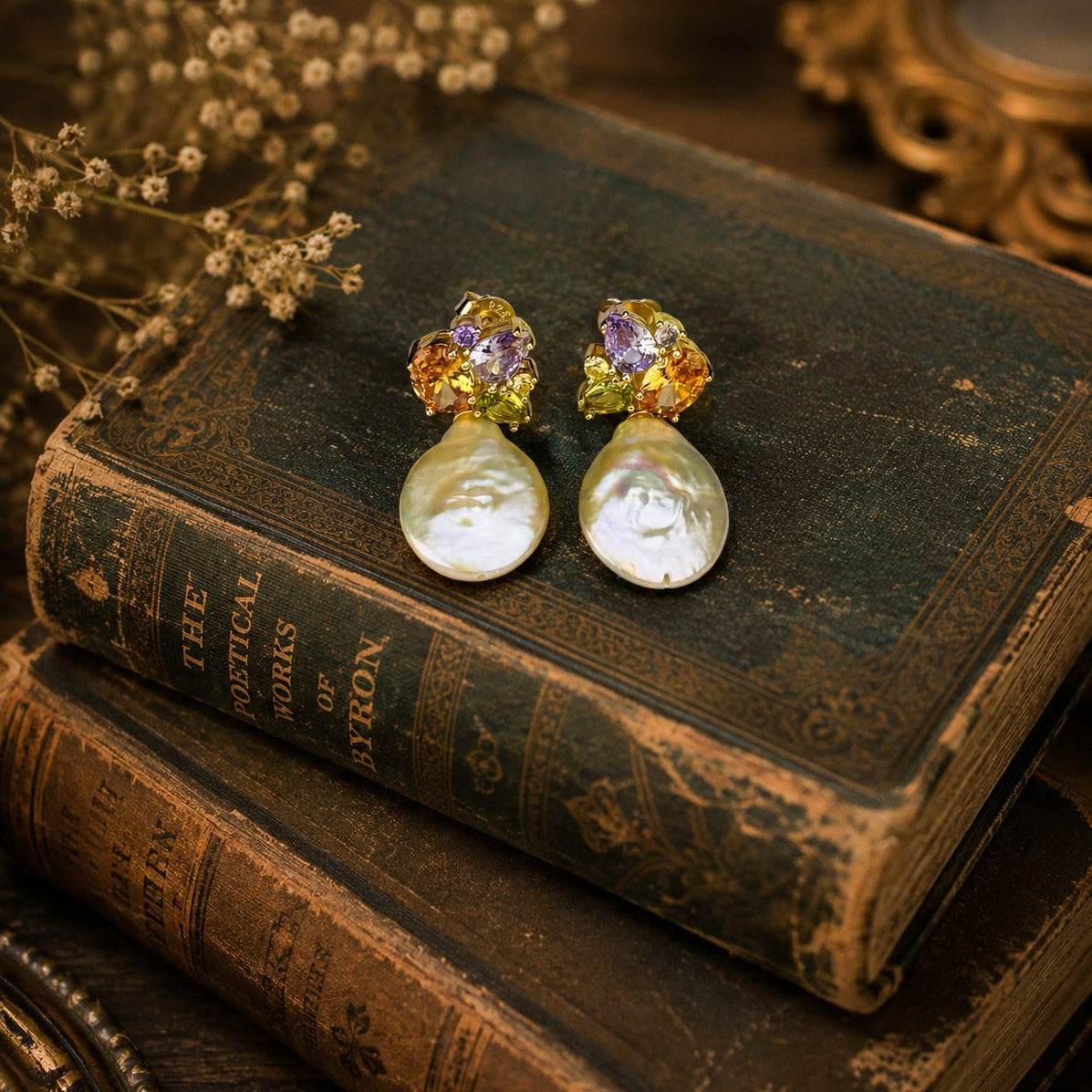 925 Silver Baroque Pearl Drop Earrings for Women