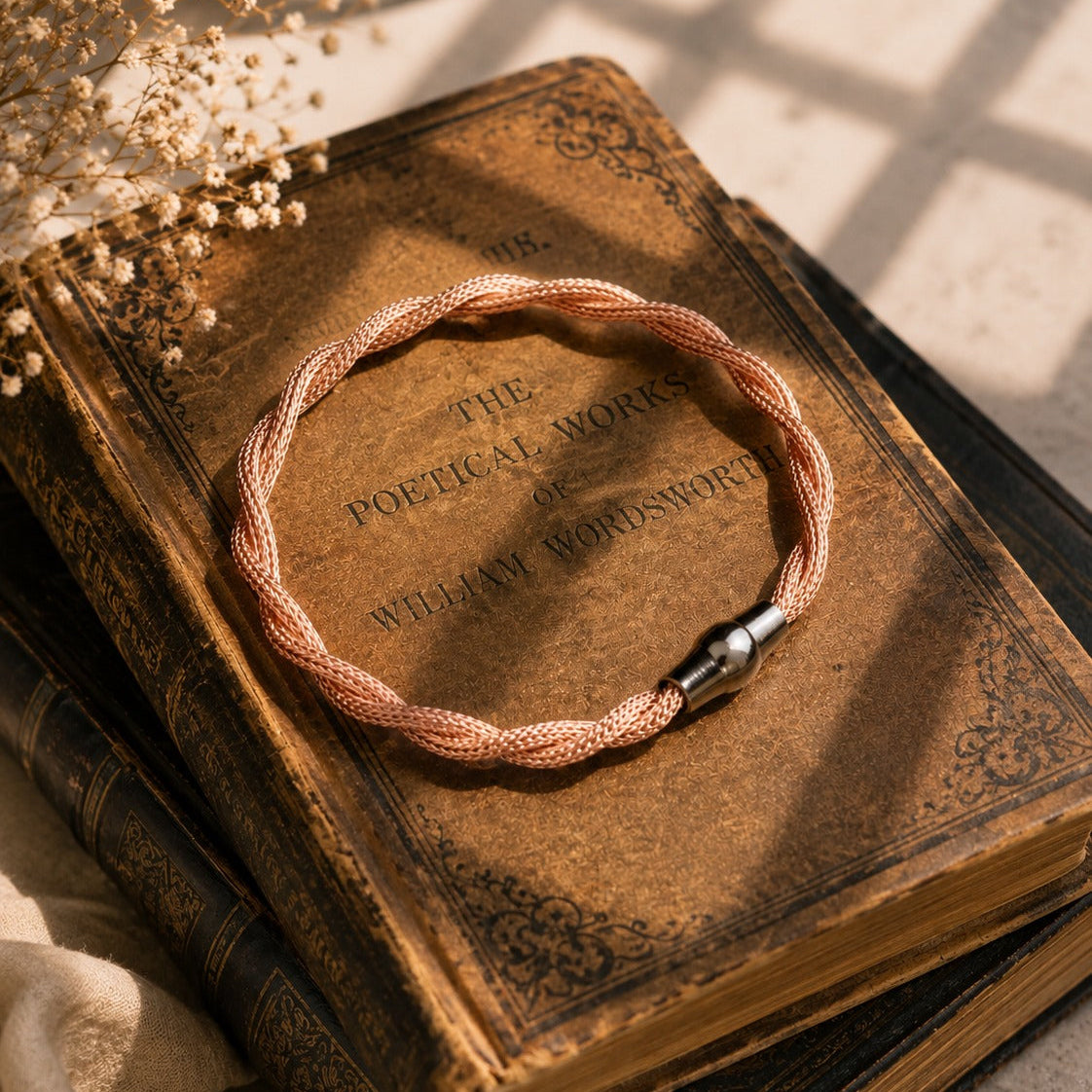 925 Silver Rose Gold Mesh Magnetic Bracelet for Women